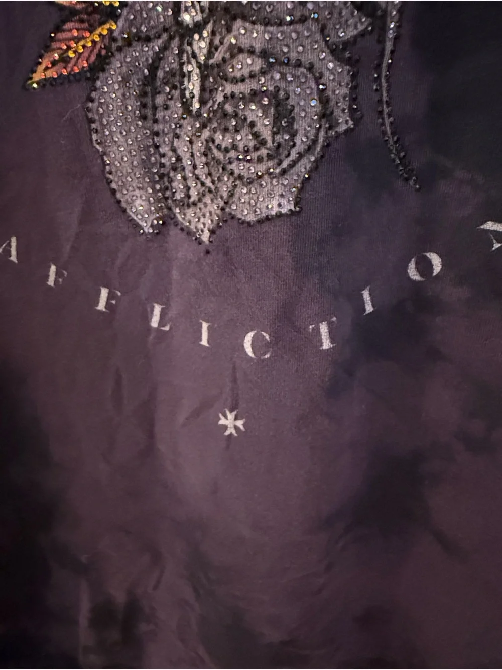 Mens Affliction Memento Mori T-Shirt XL Y2K Emo Grunge Rhinestones - Picture 13 of 13